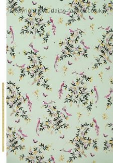 SM BIRD AND TRELLIS SATEEN NEW DESIGN fabric by ASHLEY WILDE DESIGN