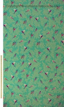 SM GREEN BIRDS SATEEN  NEW DESIGN fabric by ASHLEY WILDE DESIGN