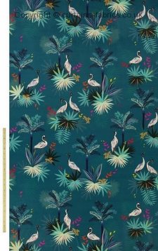 SM HERON VELVET TEAL NEW DESIGN fabric by ASHLEY WILDE DESIGN