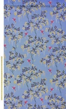 SM HUMMINGBIRD VELVET CORNFLOWER BLUE NEW DESIGN fabric by ASHLEY WILDE DESIGN