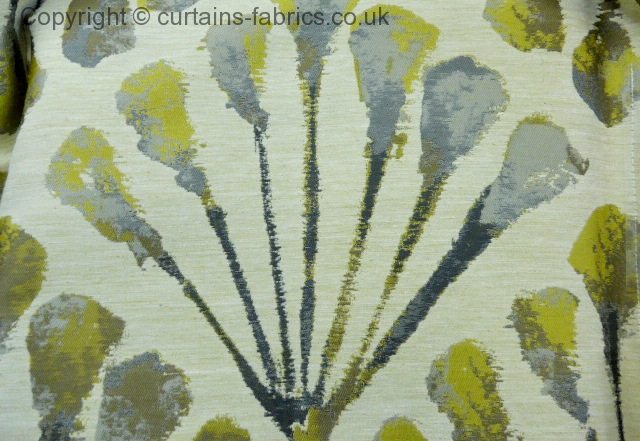 curtain fabric grey and yellow